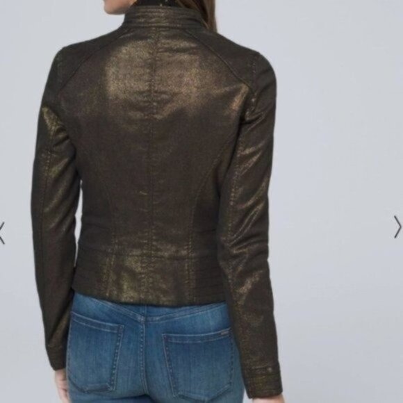 NWT White House Black Market Coated Metallic Band Jacket - Picture 2 of 3